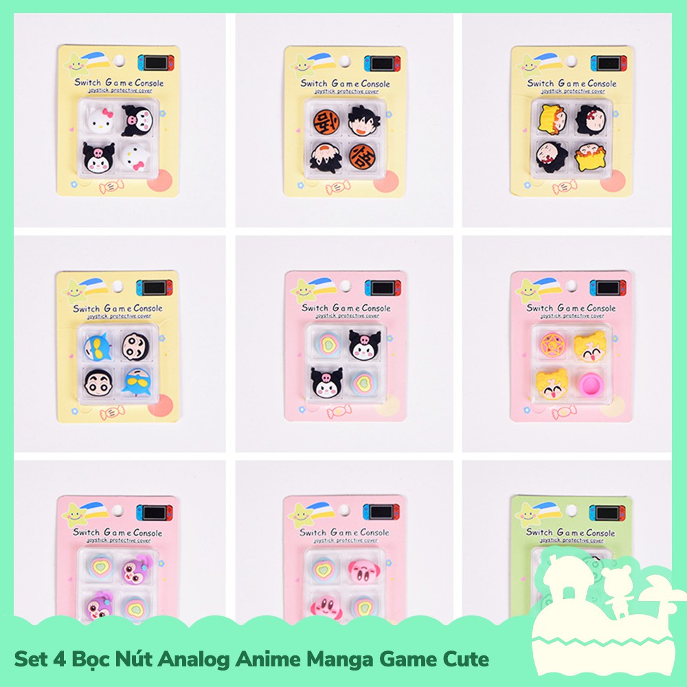 [Sẵn VN - Hỏa Tốc] Set 4pcs Bọc Nút Analog Cho Tay Cầm Joycon Nintendo Switch / Switch Lite Game Anime Manga | BigBuy360 - bigbuy360.vn