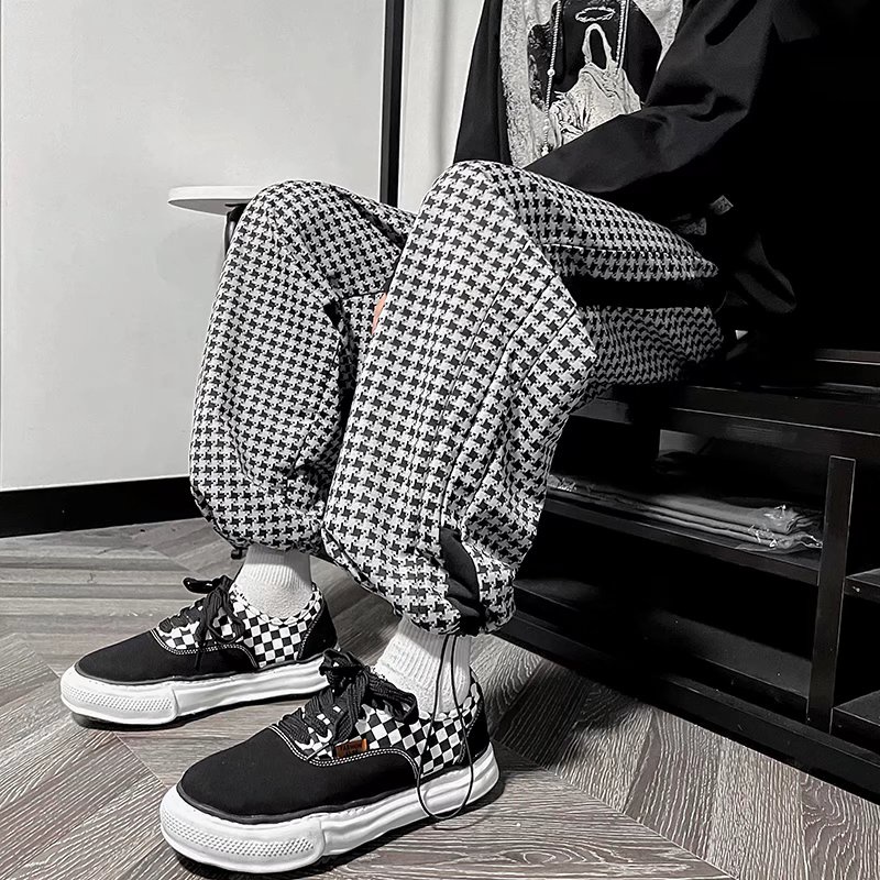 Quần Jogger In Họa Tiết Houndstooth Thời Trang Dành Cho Nam Size S-3XL