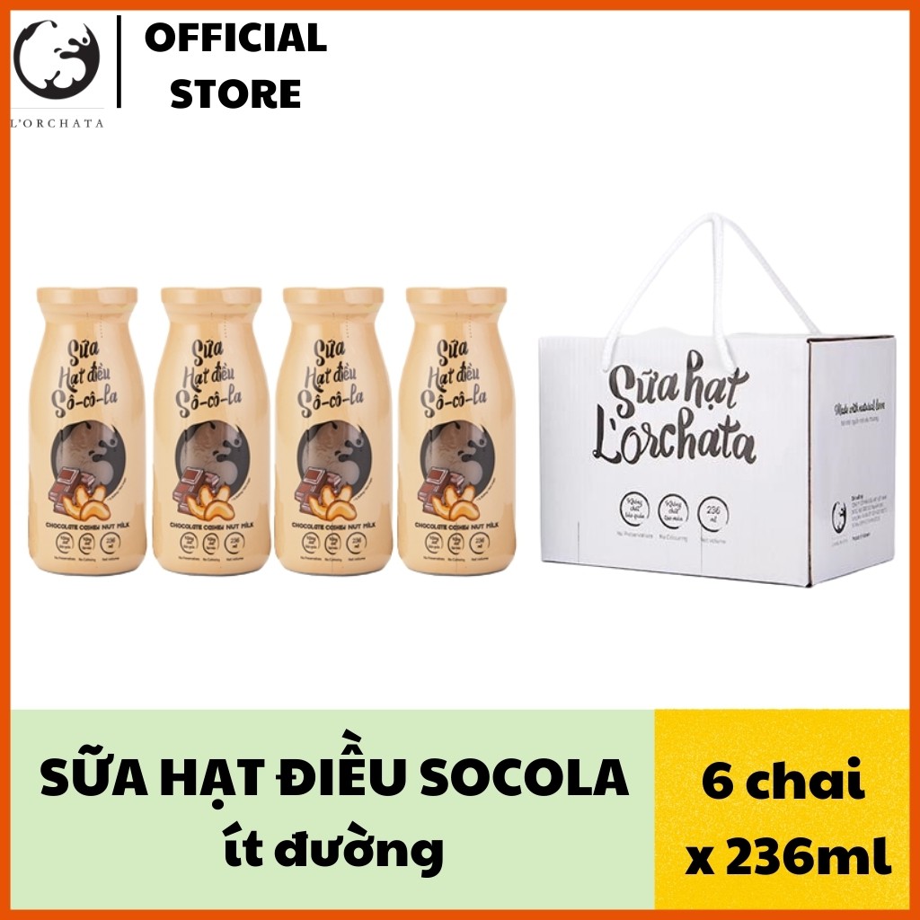Hộp 6 chai sữa hạt L ORCHATA CO6 điều socola, hạt tự nhiên thumbnail