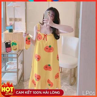 ❤️HÀNG MỚI VỀ - FREESHIP❤️Đồ ngủ, váy ngủ nữ 2 dây dễ thương, chất đẹp  ( Có tặng kèm lót ngực và bịt mắt theo bộ)
