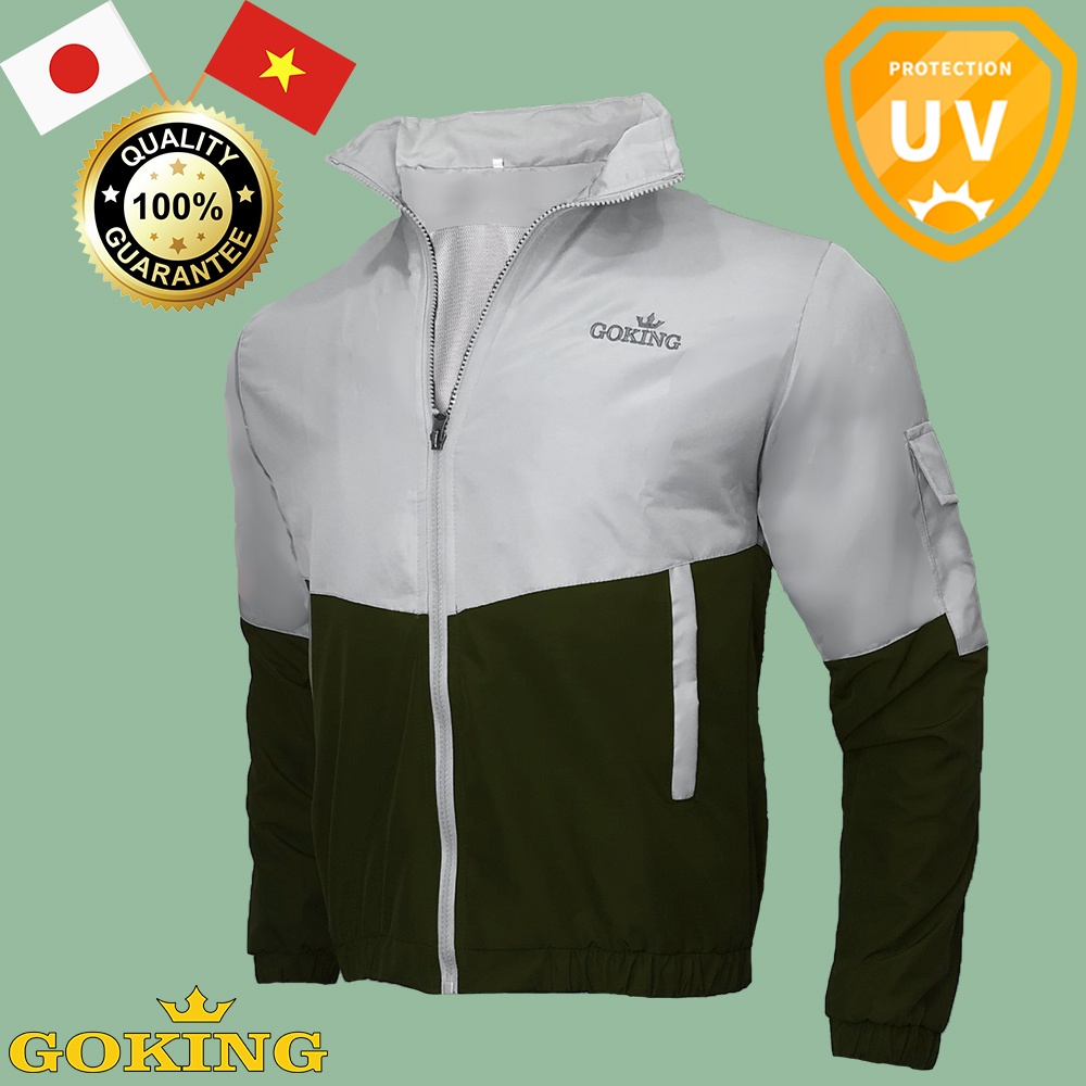 Áo khoác gió AKG-GOKING4 cho nam nữ, form unisex, 3 túi tiện dụng. Chống nắng gió lạnh. Hàng hiệu vnxk cao cấp.