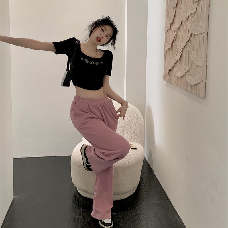 COZOK Bộ Áo Thun Ngắn Tay + Quần Dài Thời Trang Cá Tính Trẻ Trung