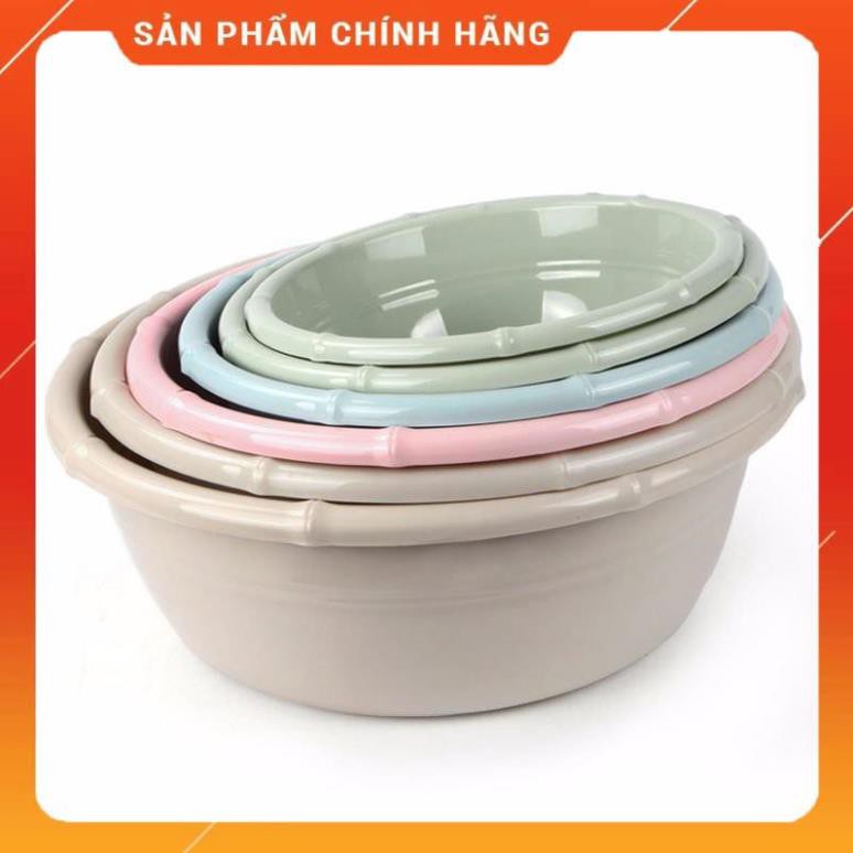 CHÍNH HÃNG -  Chậu nhựa tròn đốt trúc đa năng,thau nhựa tròn trơn đốt trúc đủ size,đủ màu