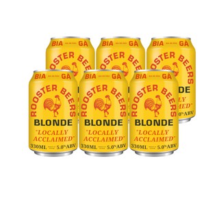 Lốc 6 lon bia Rooster Blonde (Bia gà vàng) 5% (330mlx6)