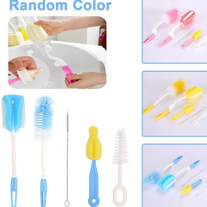 Cọ rửa bình sữa, Bộ cây rửa bình sữa 5 chi tiết đa năng - Jamiebaby chăm sóc trẻ sơ sinh