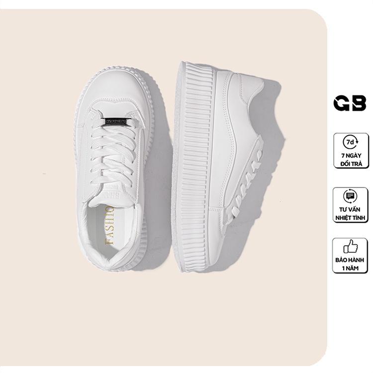 Giày Sneaker Nữ Giày BOM Thể Thao Độn Đế Bánh Mì Tăng Chiều Cao Màu Trắng Đẹp Mới Nhất giayBOM GB Classics B1176