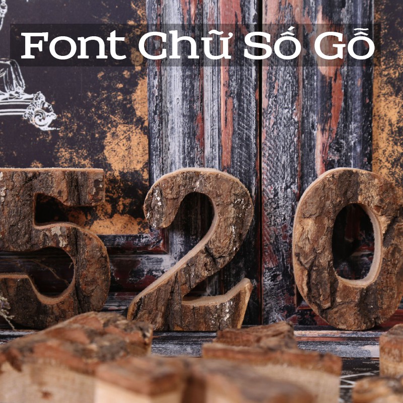 Font Số Gỗ Trang Trí