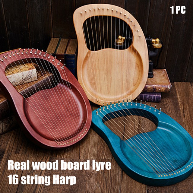 [LYRE 16 DÂY NGUYÊN KHỐI] Đàn lyre 16 dây MOLIN-Harp00165P âm vang hay chuẩn Xanh Dương -Nâu Đậm-Hồng
