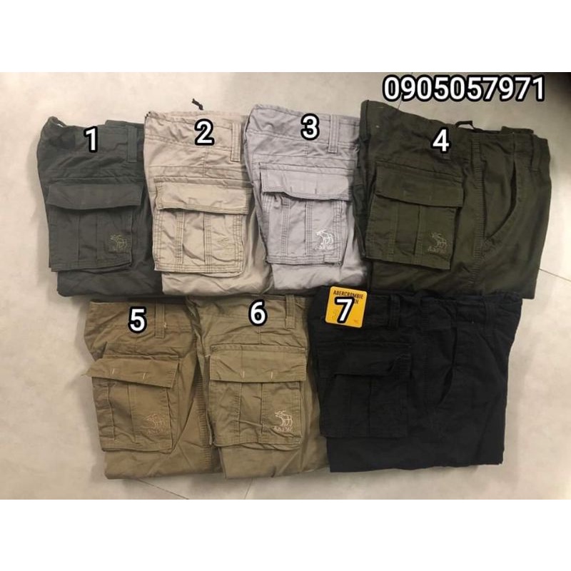 Quần dài túi hộp phong cách cargo pants nam nữ tem ABERCROMBIE & FITC.H cao cấp