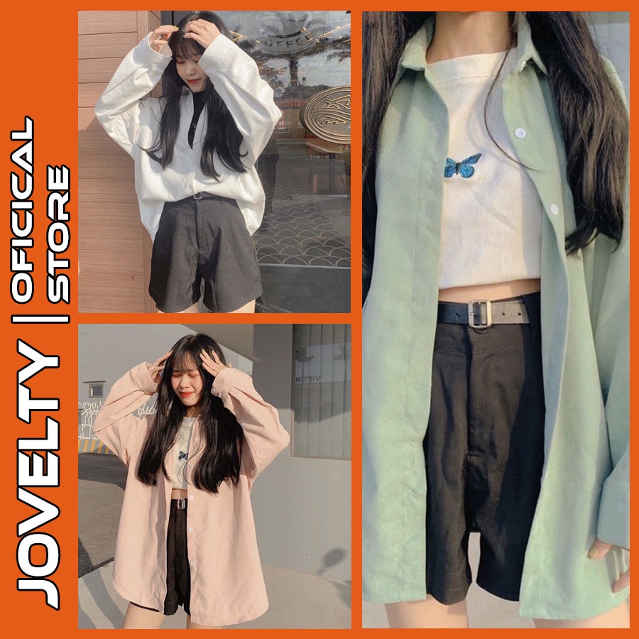 Áo Sơ Mi Dáng Rộng Unisex 4 màu Jovelty siêu Hot Trend