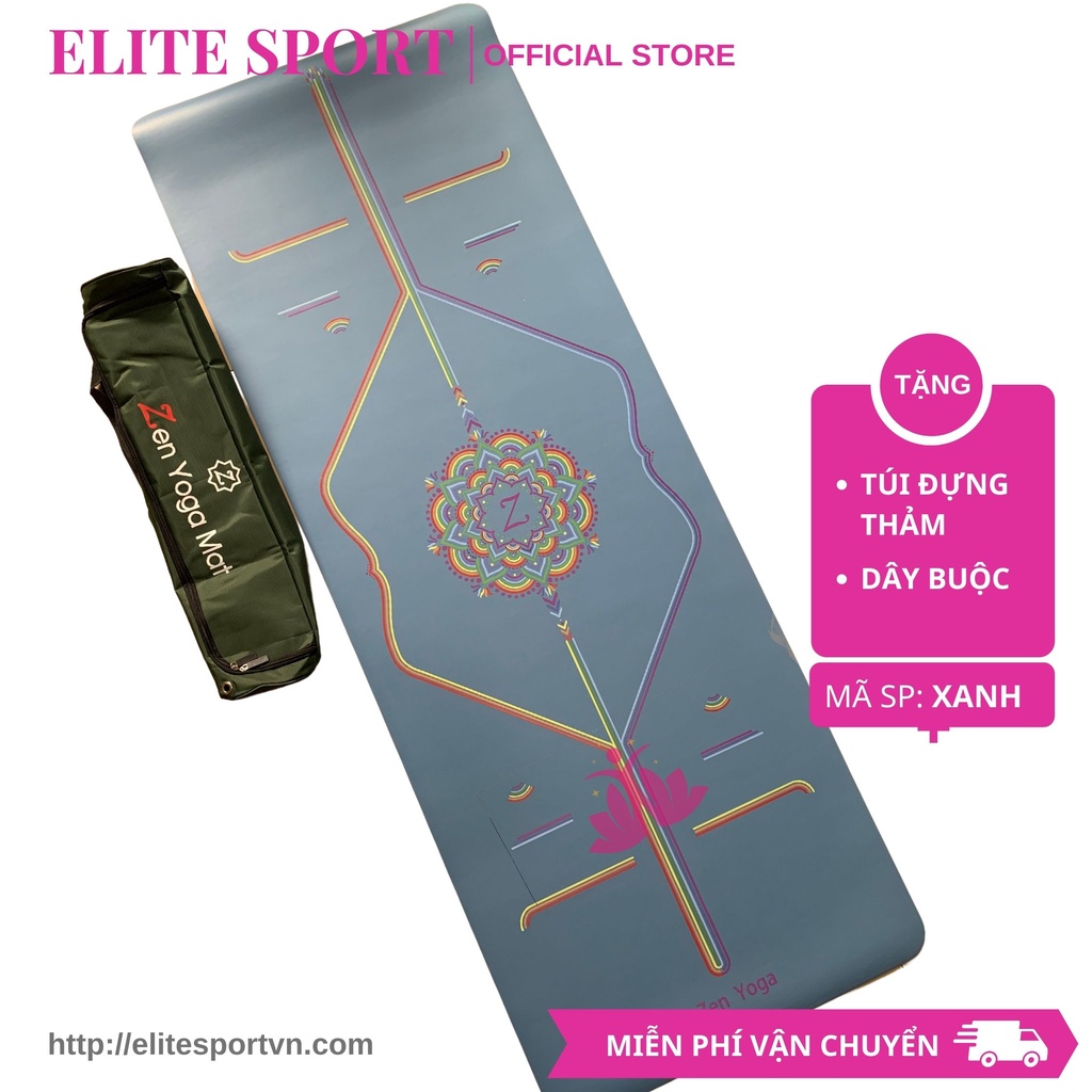 Thảm tập yoga định tuyến PU Zen Yoga Mat cao cấp tặng túi xách