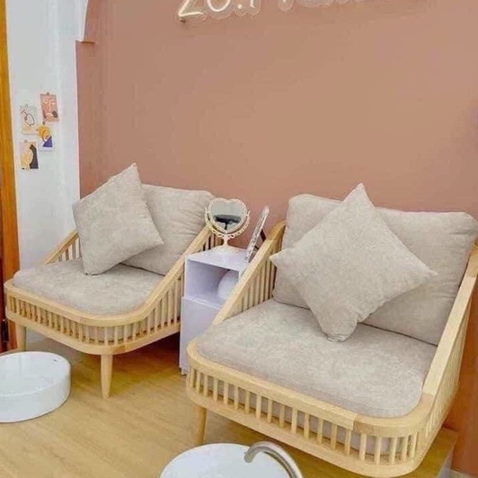 Bộ Ghế Nail Hot Trend Nhất Hiện Nay Hoàn Toàn Bằng Gỗ Thông Thiên Nhiên