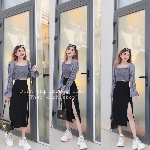 CHÂN VÁY XẺ ĐÙI DÁNG DÀI MS14221