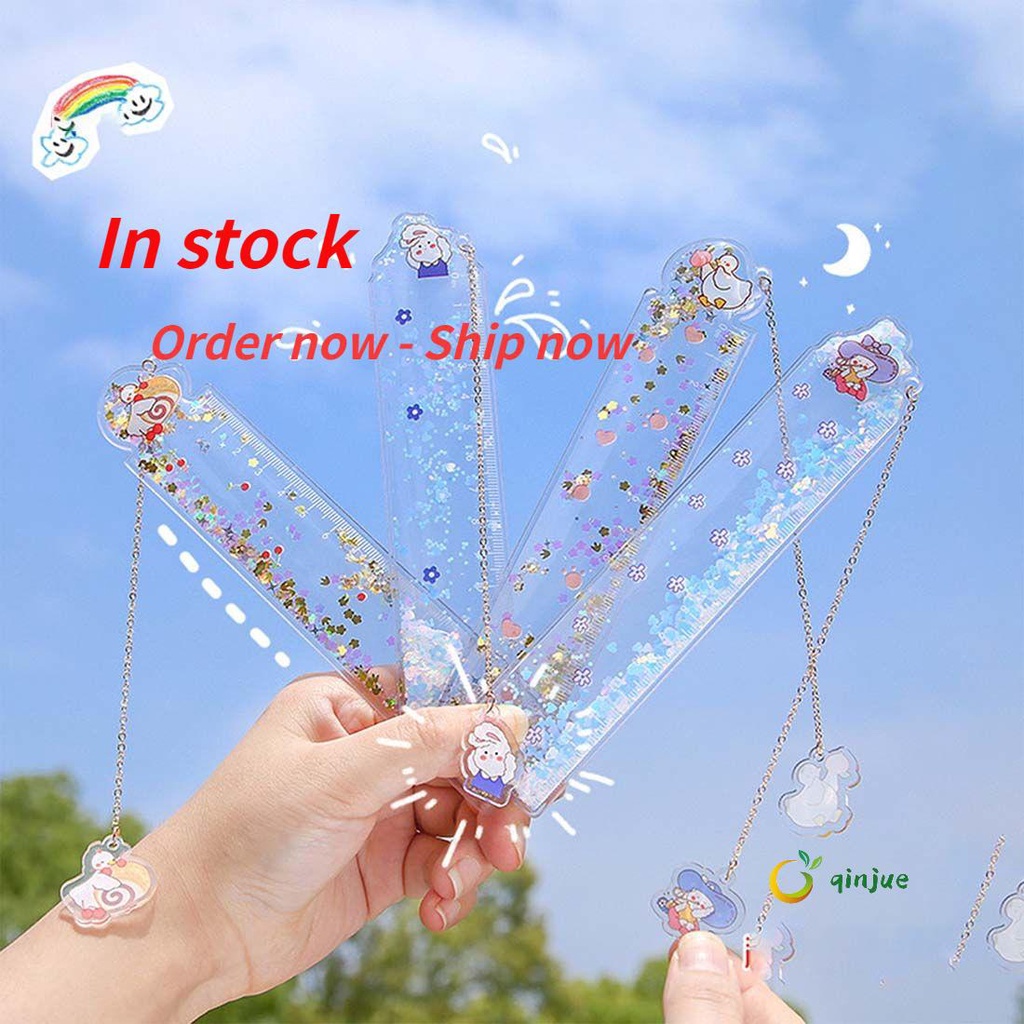 🍒Qinjue🍒 Thước Gỗ Hình Động Vật Hoạt Hình Dễ Thương Dài 15CM Cho Bé