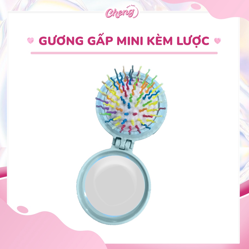 Gương Gấp Mini Kèm Lược Gỡ Rối Tóc Bỏ Túi | Chenglovehair, Chenglovehairs