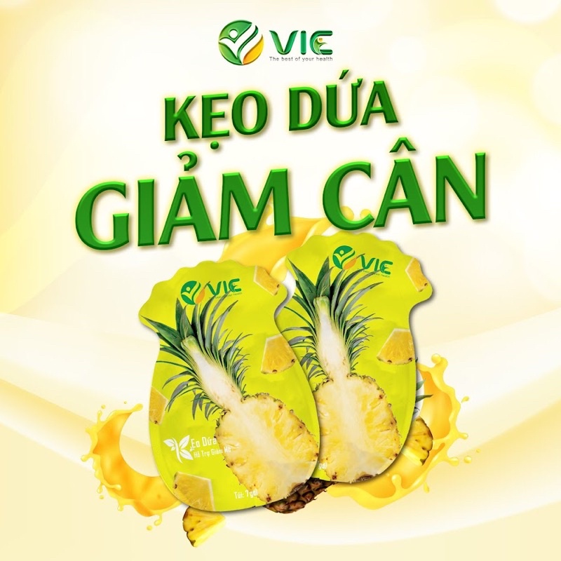 Kẹo dứa Plus Giảm Cân Tan Mỡ Ngọt Ngào Vic Organic