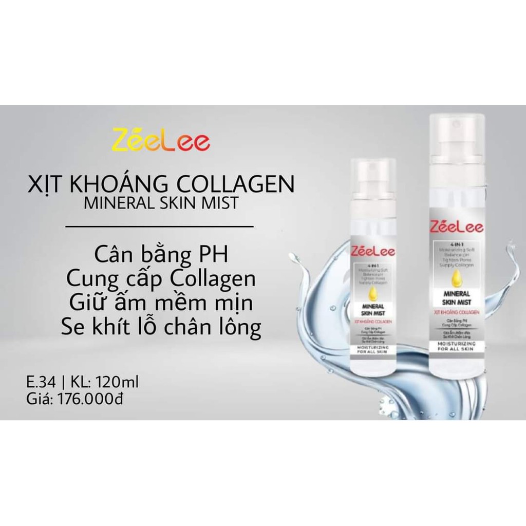 Xịt Khoáng ZEELEE Collagen (HỘP CHAI 120ML).