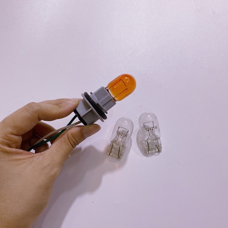 Cặp bóng đèn xi nhan cho xe SH VIỆT chân dẹp, bóng thuỷ tinh Halogen dây tóc 12V ánh sáng vàng & cam