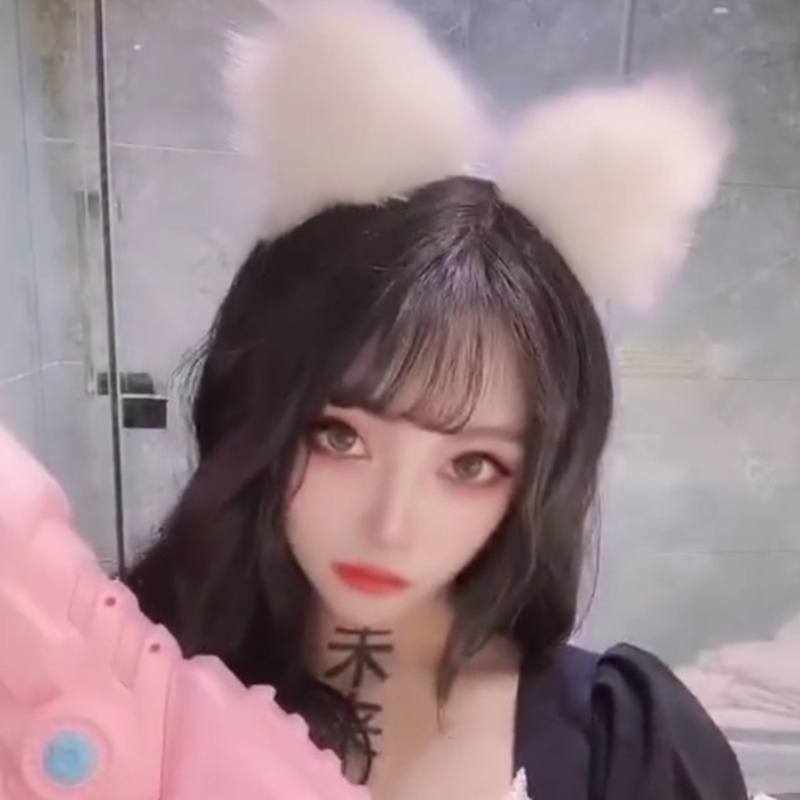 Băng Đô Tai Mèo Phối Lông Hóa Trang Lolita Dễ Thương