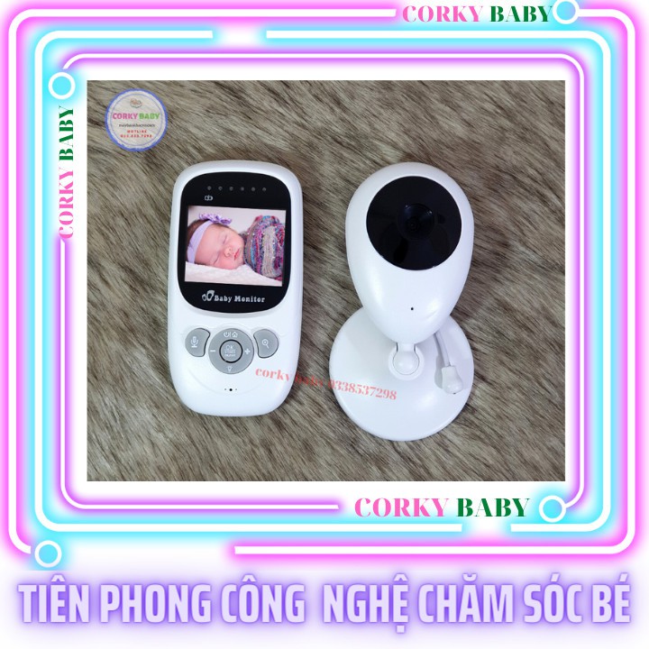 [Quà tặng kèm] Máy báo khóc Baby Monitor màn hình 2.4 in- Camera giám sát trẻ em siêu nét mbk02