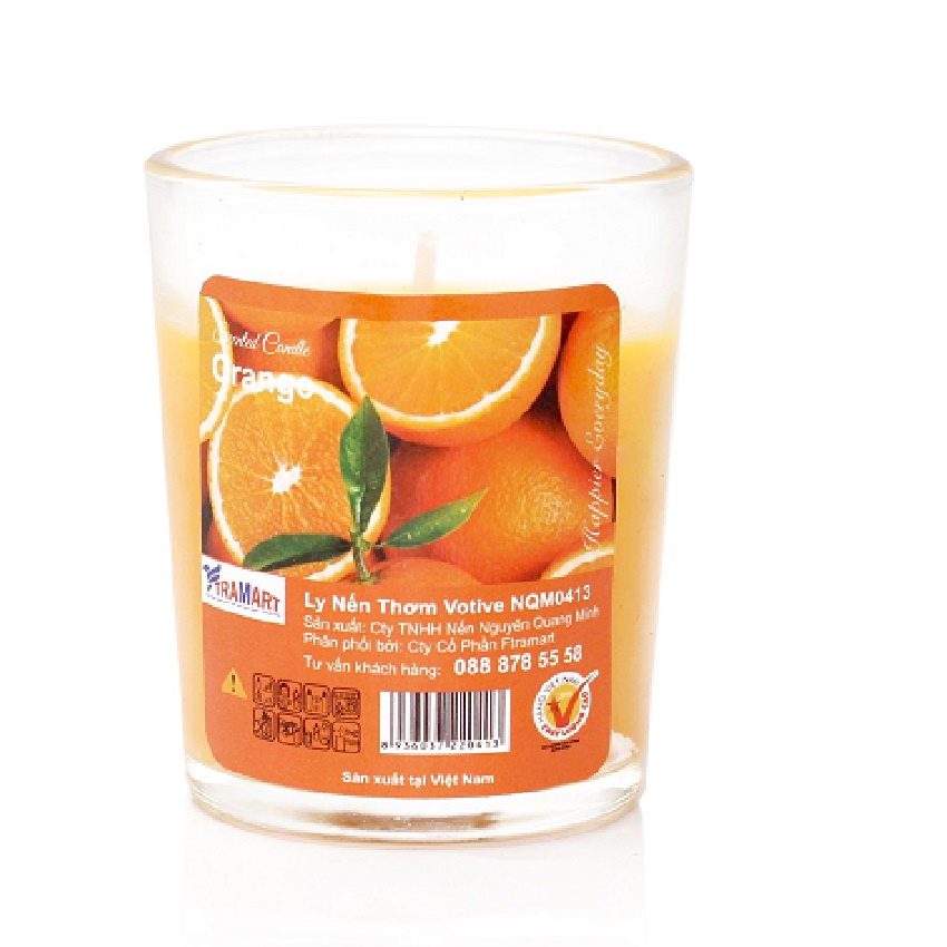 Hộp 6 ly nến thơm votive Miss Candle FTRAMART NQM0413 Orange (Hương cam)