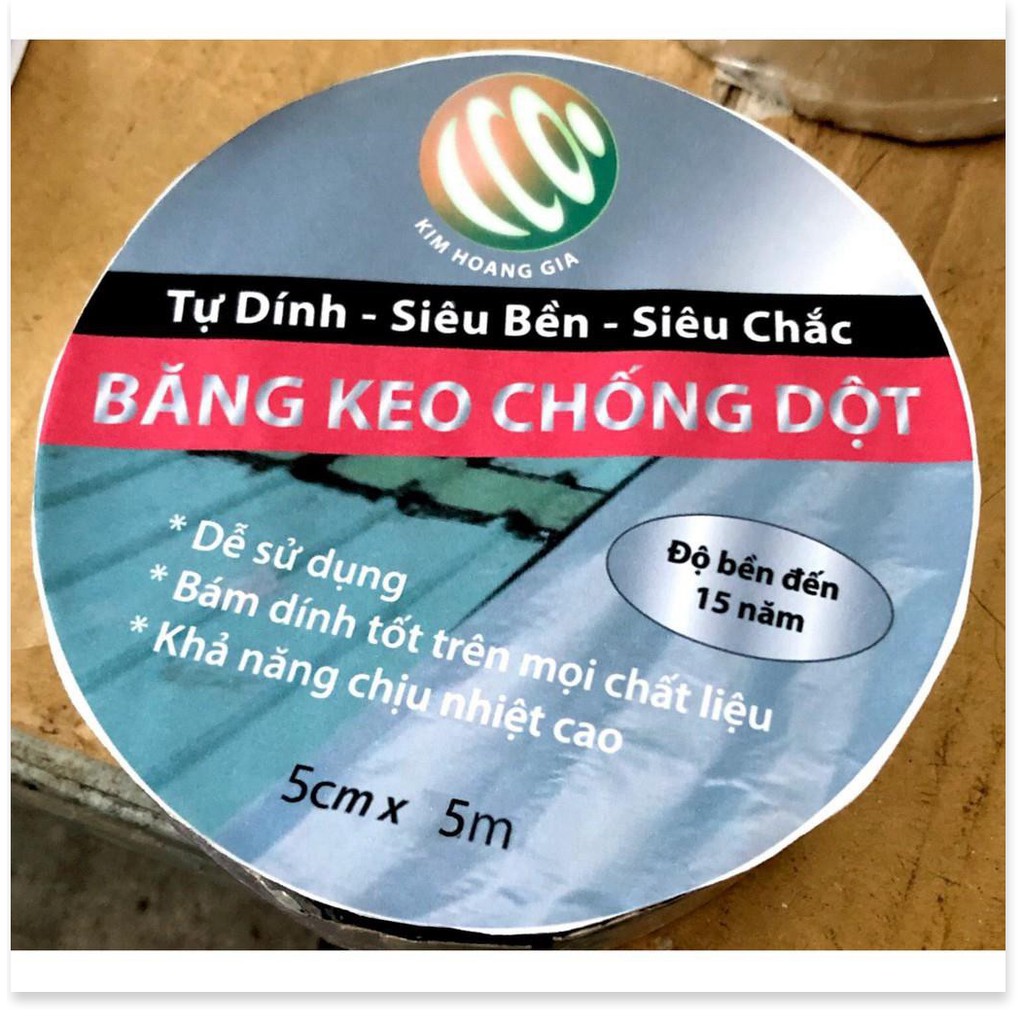 BĂNG KEO CHỐNG THẤM-CHỐNG DỘT MÁI TÔN ĐA NĂNG- SIÊU BỀN-SIÊU DÍNH-GIẢI PHÁP CHỐNG DỘT CHO NGÔI NHÀ CỦA BẠN(5cm x 5m)