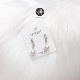 Khuyên Tai Nữ Nạm Ngọc Đá Dáng Ngắn Tiểu Thư