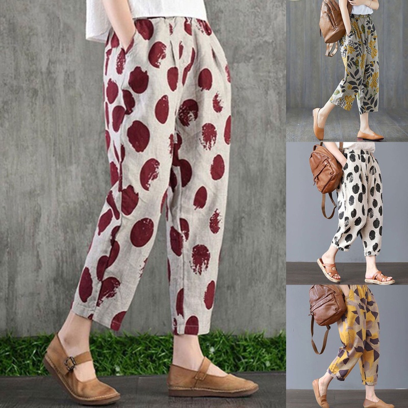 Quần Thụng Ống Rộng In Họa Tiết Phong Cách Bohemian Thanh Lịch Dành Cho Nữ