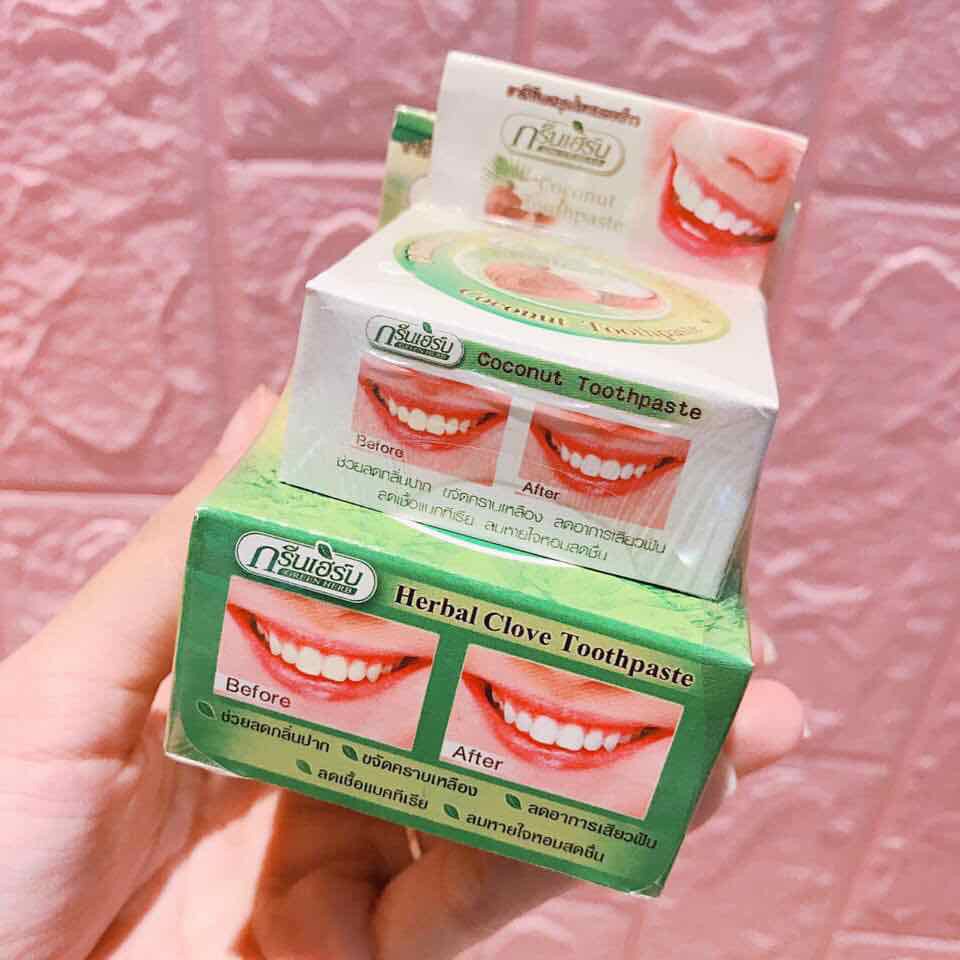 Kem Tẩy Trắng Răng Green Herb Herbal Clove Toothpaste Thái Lan