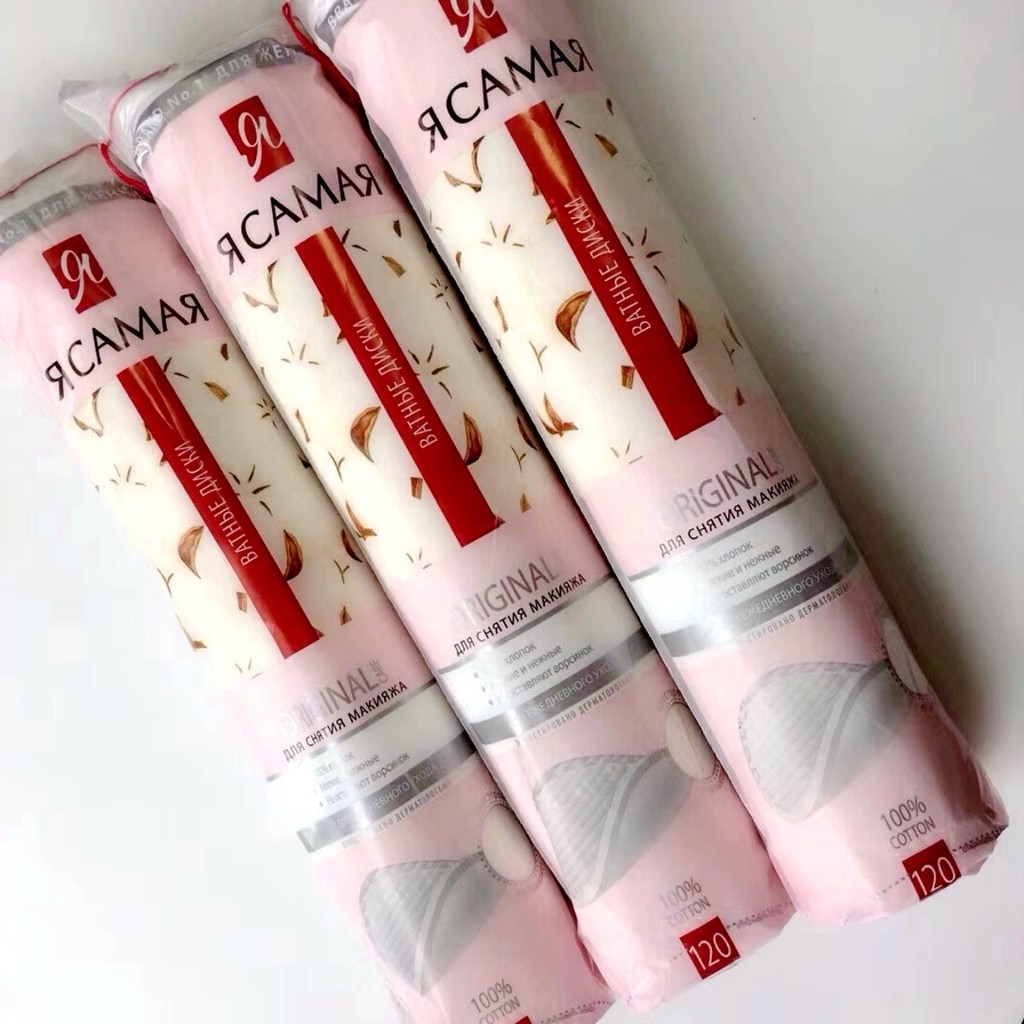 Bông tẩy trang Nga RCAMAR 100% Cotton 120 Miếng - Hiệu Tôi Là Tốt Nhất Làm sạch tẩy trang lớp trang điểm makeup DC05
