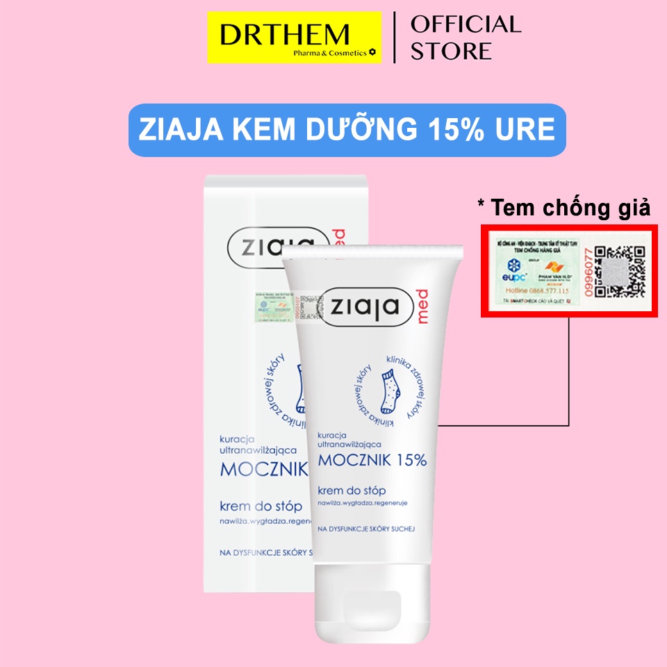 Ziaja Kem Mềm Da 15% Urê - Dưỡng Ẩm Dịu Nhẹ Ziaja Med 15% Urea Cream 100ml - Atopic Kem và Sữa Dưỡng Da