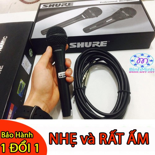 [Freeship] Micro Karaoke Có Dây Chuyên Dụng Shure - phù hợp cho tất cả Amply, âm vang, chống hú.