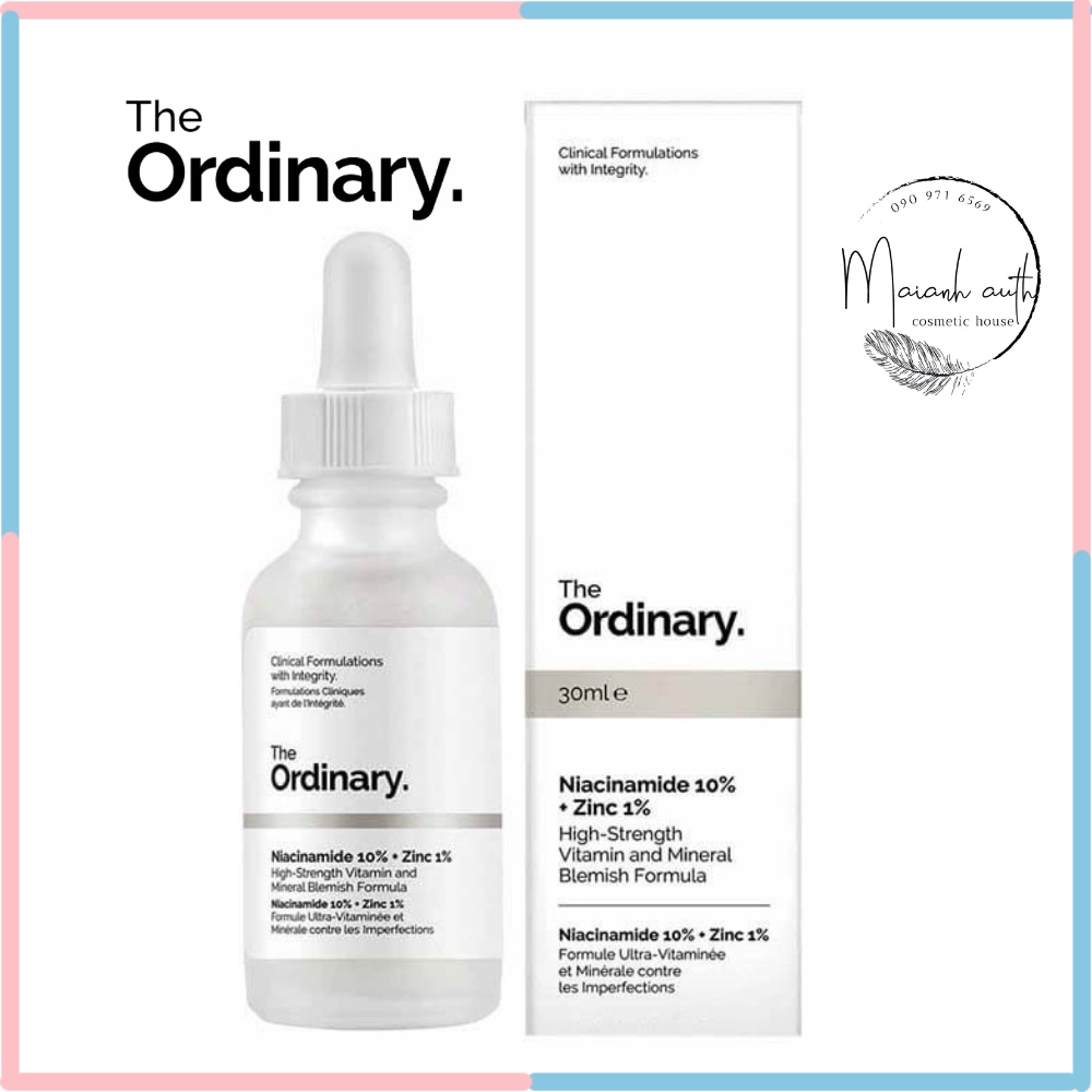 The Ordinary Niacinamide 10% + Zinc 1% - Serum The Ordinary tinh chất kiềm dầu, giảm mụn 30ml