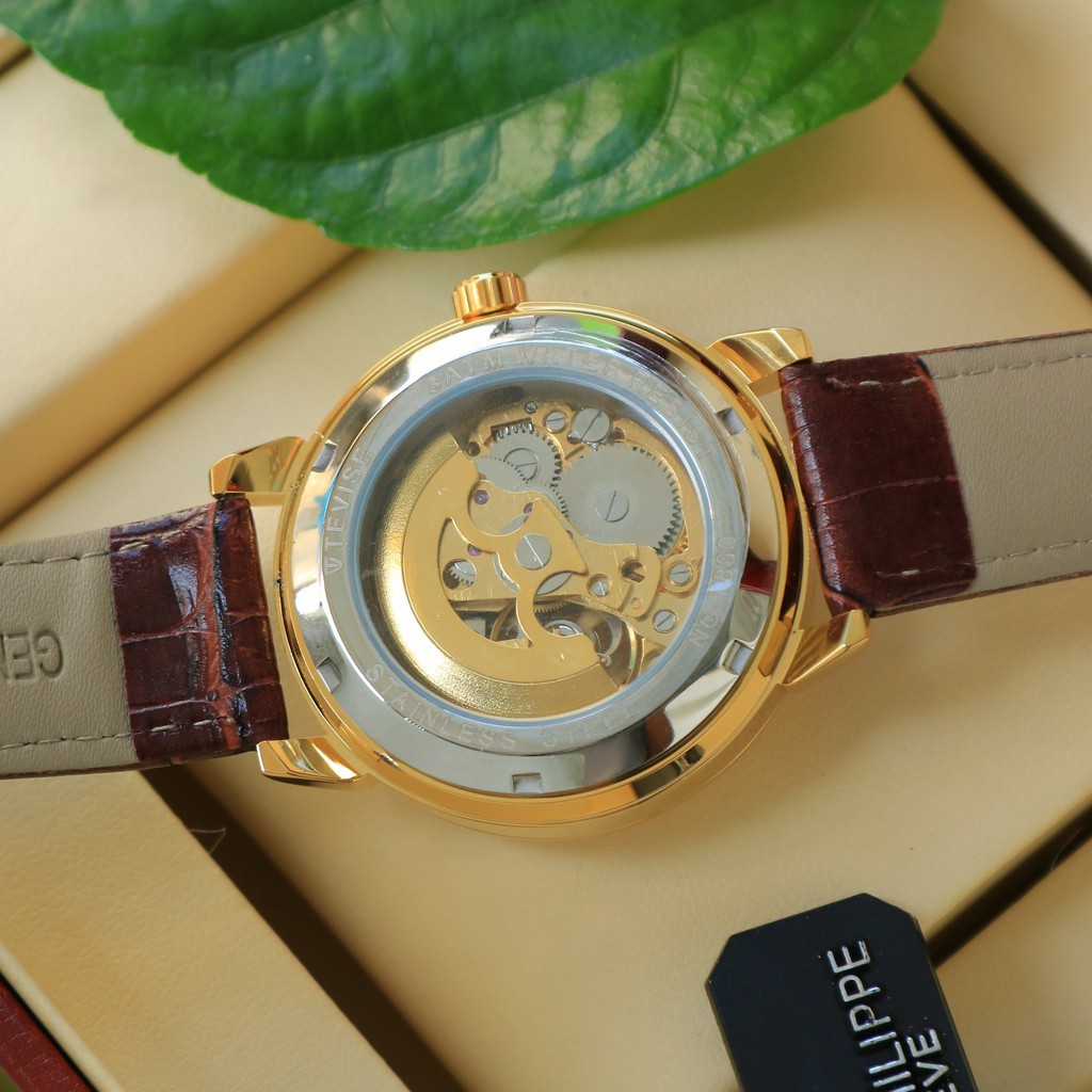 Đồng hồ nam cơ dây da cao cấp Tevise T869A-3 full box, mặt kính sapphire chống xước, chống nước, bảo hành 03 năm | BigBuy360 - bigbuy360.vn