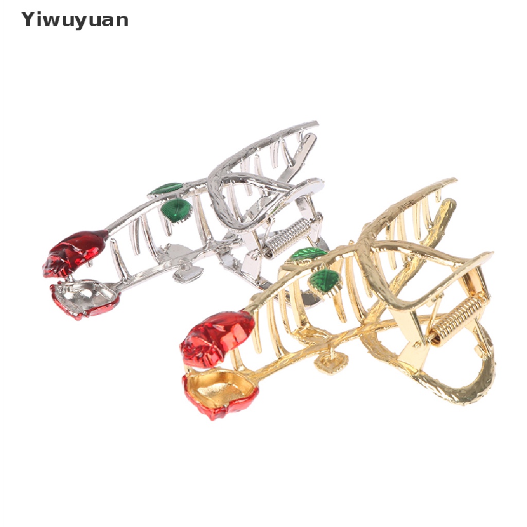 &lt;Yiwuyuan&gt; Fashion Rose Flower Hair Claws Geometric Hair Clamp Women Girls Hairpin On Sale