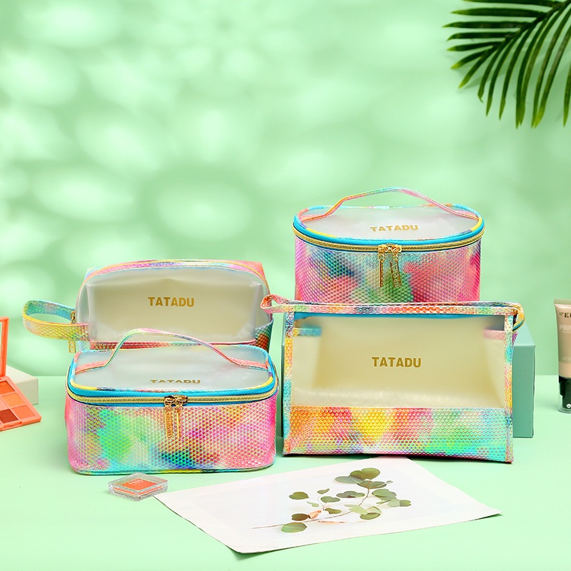 Túi Đựng Mỹ Phẩm mini Bằng Da pu Màu gradient Xinh Xắn