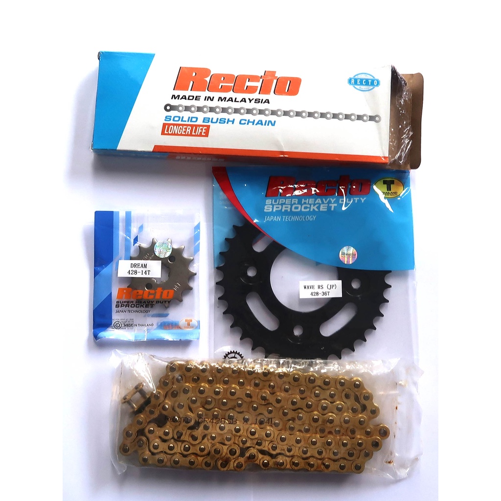 Bộ Nhông sên dĩa vàng RECTO WAve RS , Future “ Size 30 đến 37 “ 9Li , chính hãng