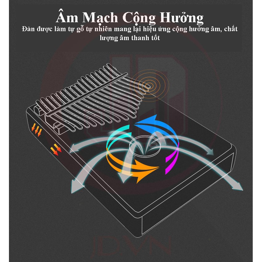 Đàn Kalimba 17Phím -Đàn Kalimba Thumbs Piano Sử Dụng Ngón Tay Tặng kèm Full bộ phụ kiện JDX01