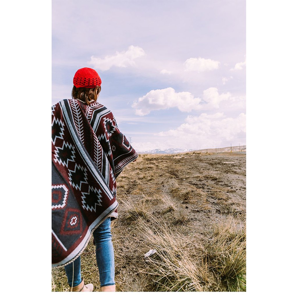 Áo boho choàng dáng cape bohemian