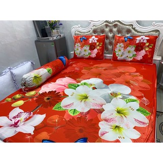 Drap thun lạnh 5D cao cấp mẫu hoa( 5 màu)