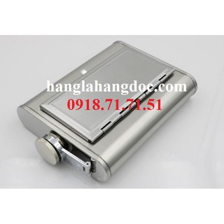 Bình rượu inox trơn bỏ túi kiêm hộp đựng thuốc lá 5oz (150ml)