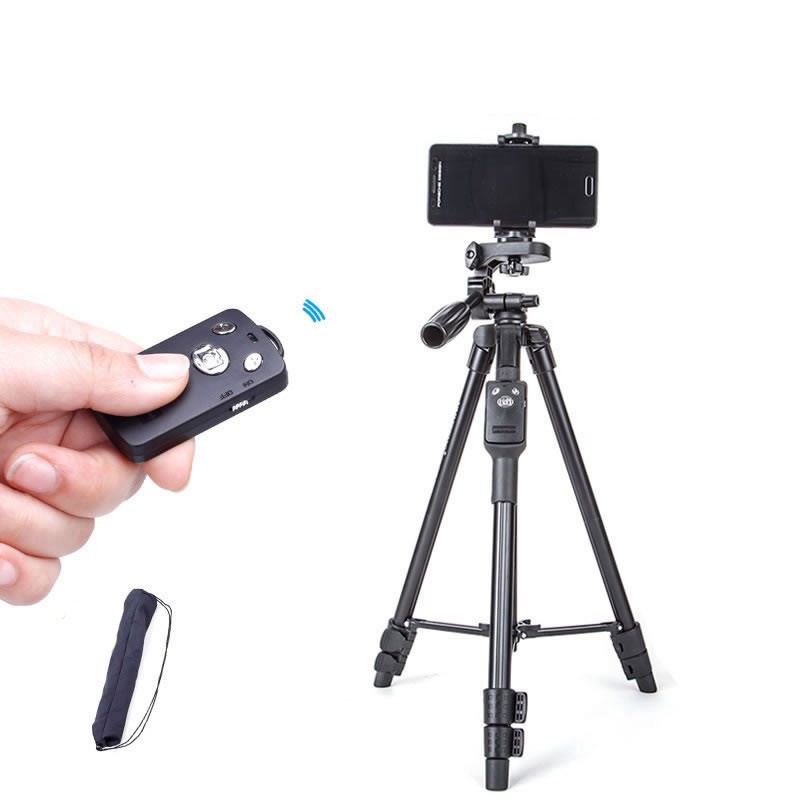 Gậy chụp hình máy ảnh, cây Tripod YUNTENG 5208 làm giá đỡ livestream tự sướng, selfie 3 chân GT3C005