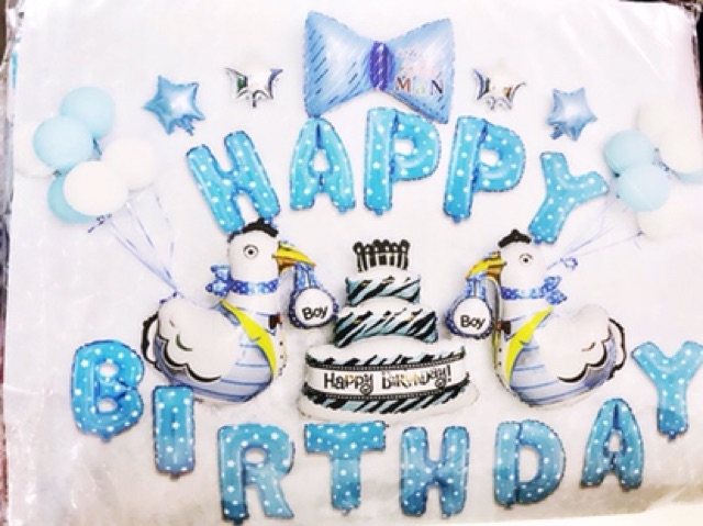 SET BÓNG SINH NHẬT CHỦ ĐỀ GÀ CON XANH, HỒNG