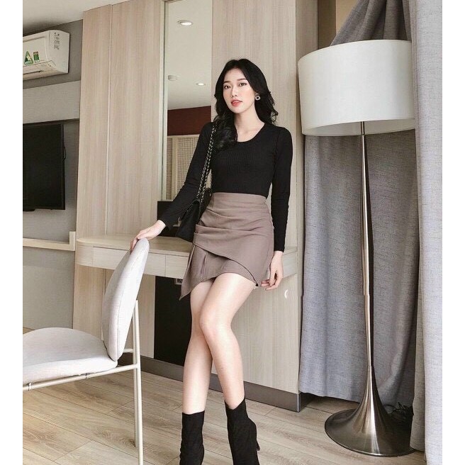 Chân váy ngắn chữ A cách điệu bên hông siêu hot phong cách Hàn Quốc | BigBuy360 - bigbuy360.vn