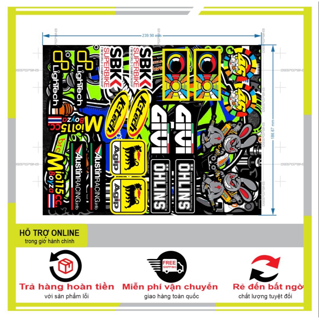 SHINDECAL- LOGO STICKER THỎ GIVI 008