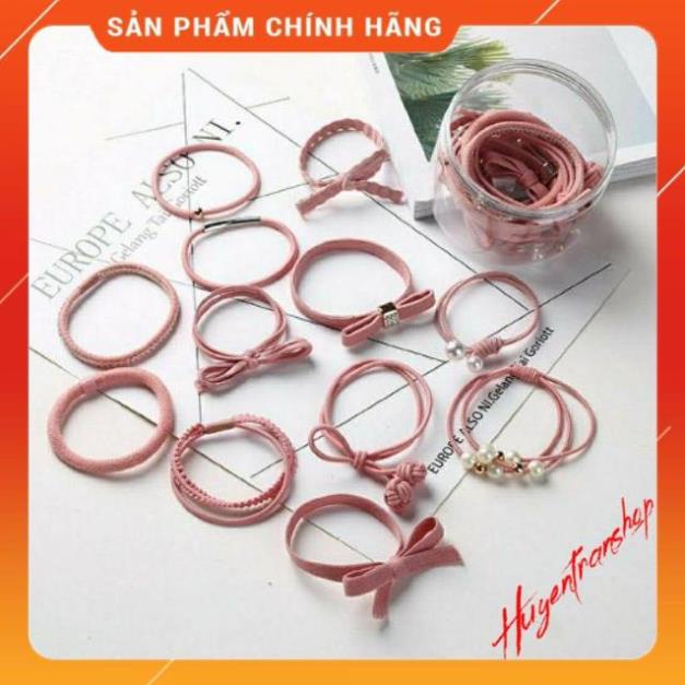 Set 12 Thun Cột Tóc Kiểu Hàn Quốc Mẫu Đẹp 2020