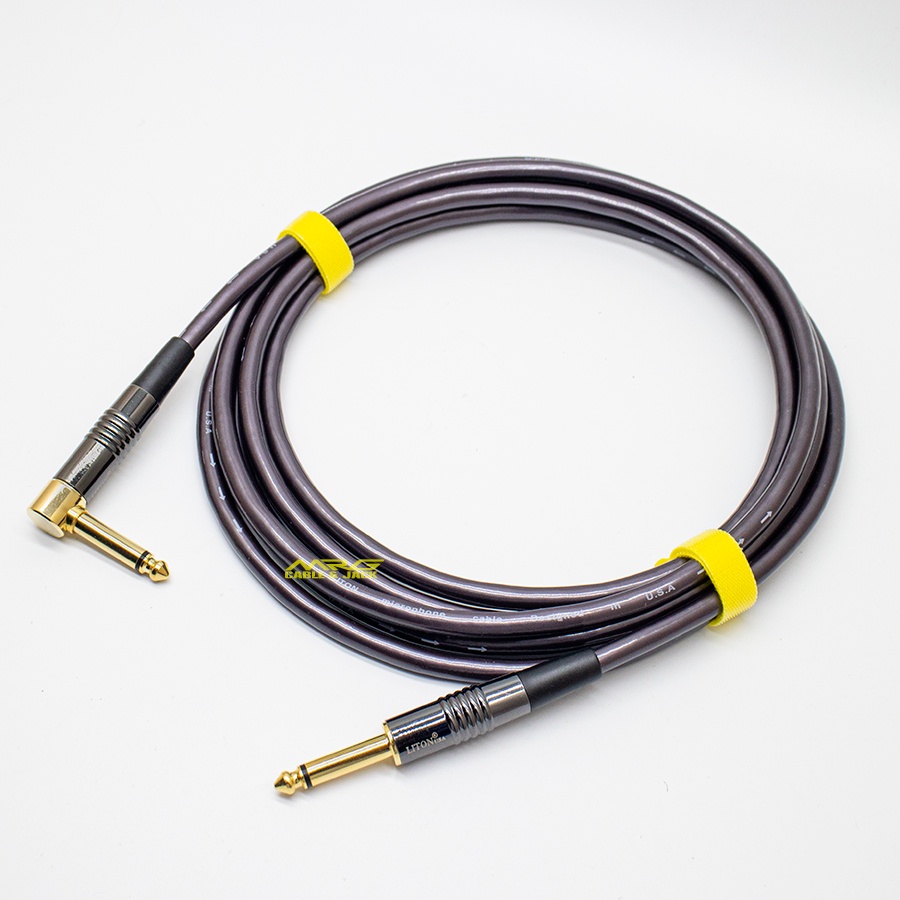 Dây Jack 6.5 6Ly Góc Vuông Chữ L, loại tốt Liton USA, dài 0.8met-1.5met-3met-5met-8met-10met, 1/4inch TS cable.