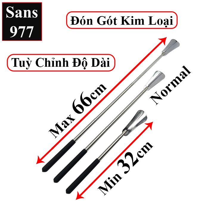 Đón gót giày kim loại inox Sans977 tuỳ chỉnh độ dài dụng cụ giá rẻ cây mang nâng xỏ giầy