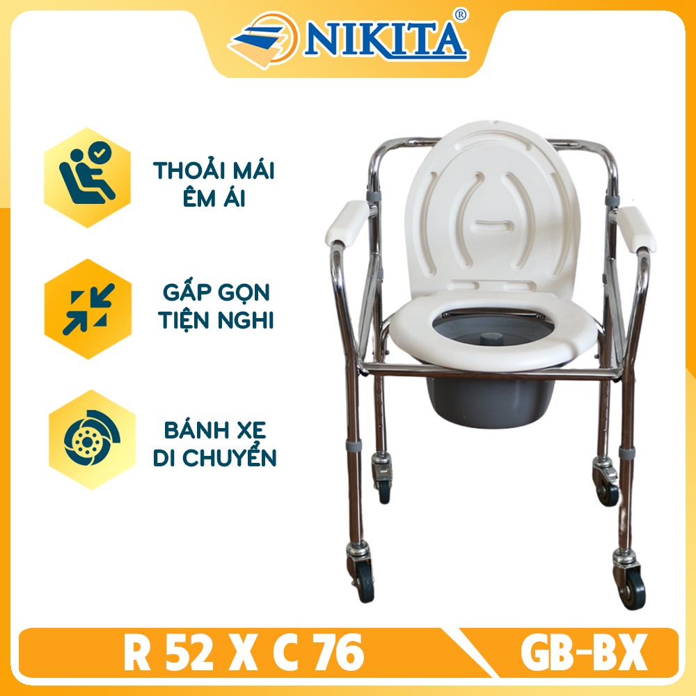 Ghế Bô Vệ Sinh cho người già - Chính hãng NIKITA - Hàng Tiêu Chuẩn Bệnh Viện