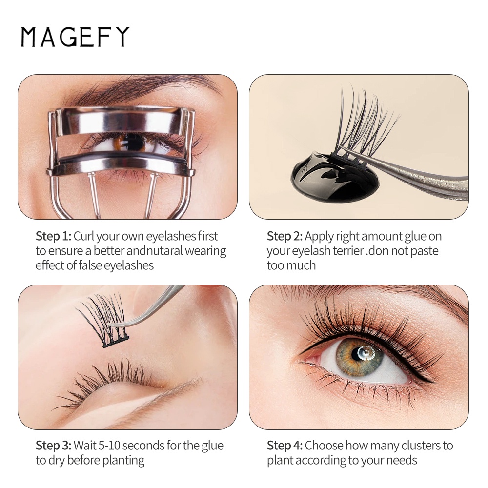 Bộ 12 cặp mi giả 3D MAGEFY bằng lông chồn độc đáo dùng để trang điểm Halloween